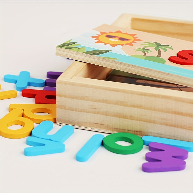 Wooden Language Learning Toy Spell Learning Puzzle Preschool Activities