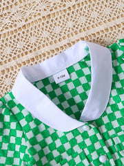 Plaid Cardigan & Pants Set for Baby Girls