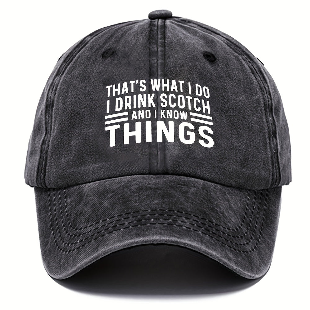 Washed Cotton Baseball Cap Letter Printed Sun Protection Hat