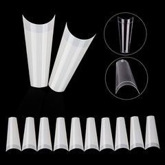 500 Pcs Long Clear Coffin Nail Tips with Case