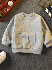 Boys Textured Pullover Crew Neck Sweatshirt