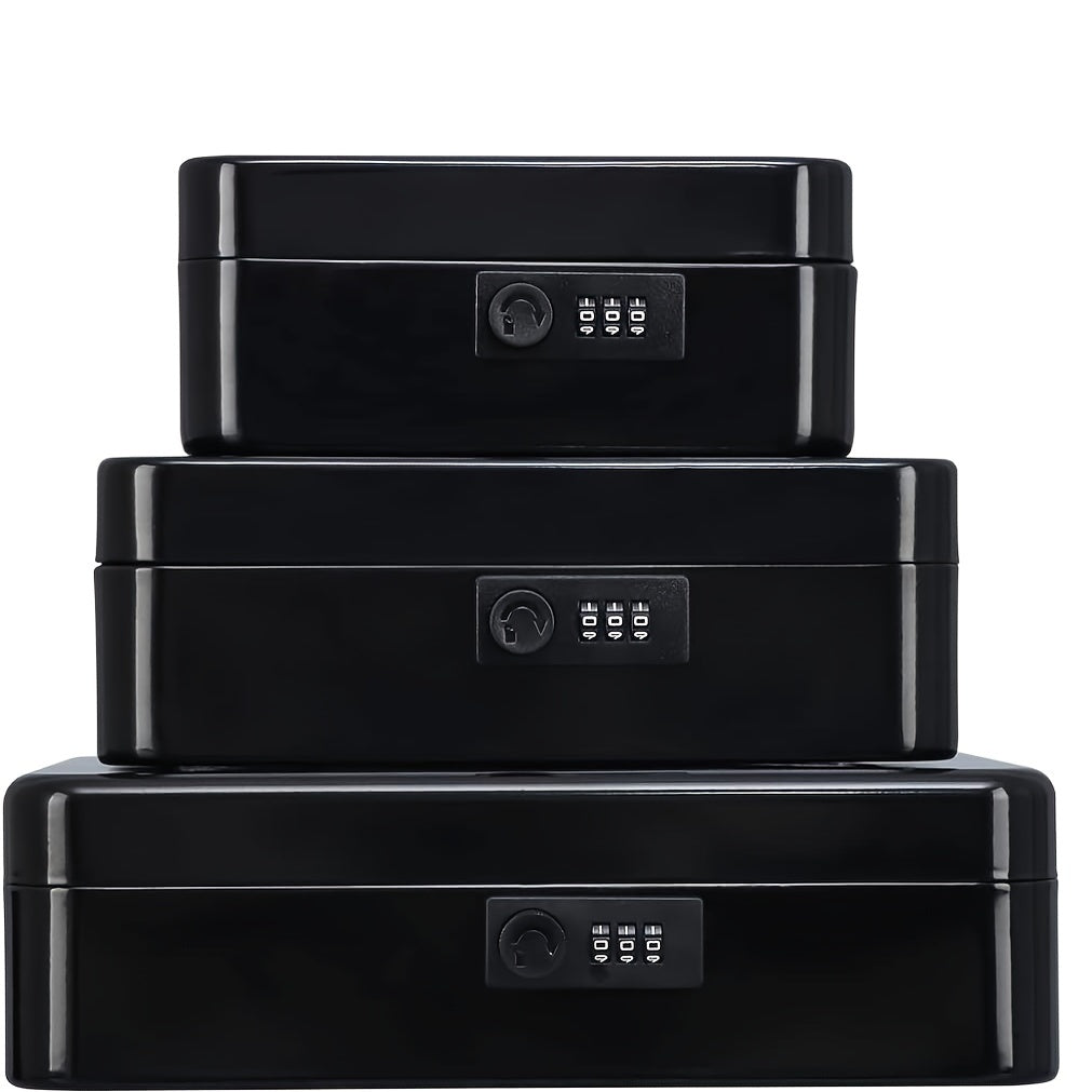 Large Metal Cash Box with Combination Lock Safe for Security 9.84 x 7.87 x 3.54