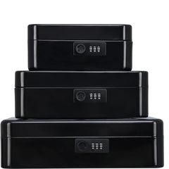Large Metal Cash Box with Combination Lock Safe for Security 9.84 x 7.87 x 3.54