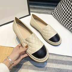 Women's Argyle Platform Loafers Slip on Low Top Casual Shoes