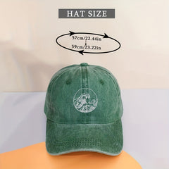Vintage Ocean Wave Print Embroidered Baseball Cap