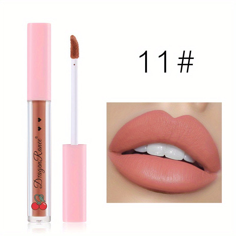 High Pigment Lip Gloss Matte Non-stick Lip Glaze Long Lasting Waterproof