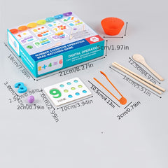 Wooden Number Matching Game Toy with Spoons