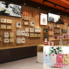 12pcs Merry Christmas Paper Bag Snowflake Christmas Tree Elk Gift Wrap Bag