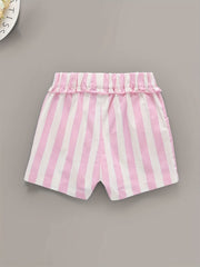 Summer Boho Tassle Stripe Shorts, Elastic Waist