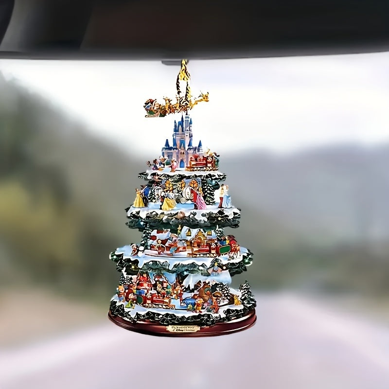Flat 2D Acrylic Christmas Tree Pendant - Holiday Wishes & Festive Atmosphere
