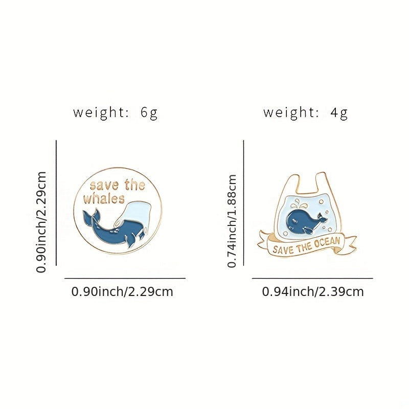 Humpback Whale Tail On The Sea Enamel Pin Badges