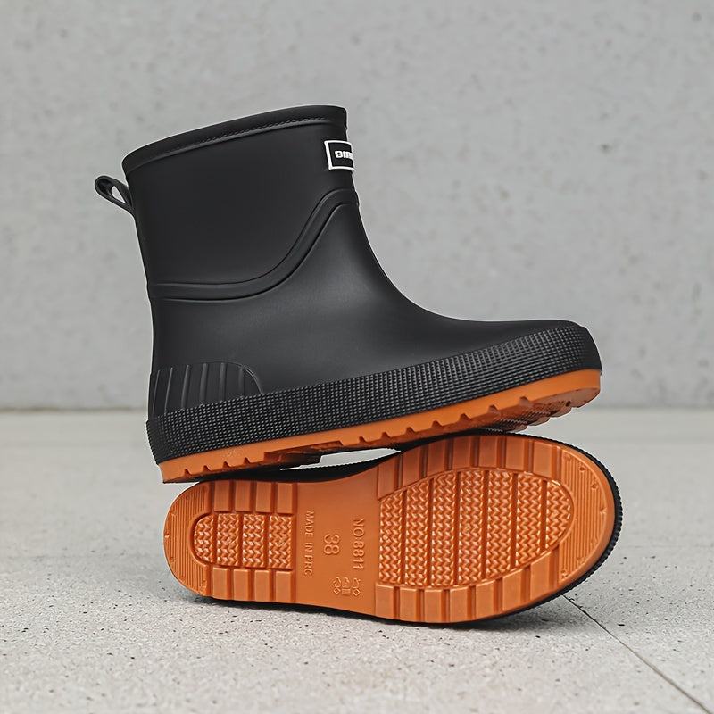 Women's Waterproof Non-slip Rain Boots Medium Tube Solid Color