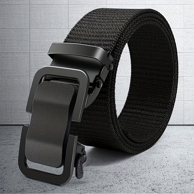 Men's Metal Automatic Buckle Casual Nylon Canvas Belt