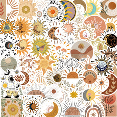 Bright Sun & Flower Doodle Stickers for Decorating Luggage Guitars Notebooks