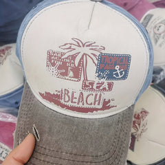Graffiti Print Baseball Cap Washed Distressed Cap
