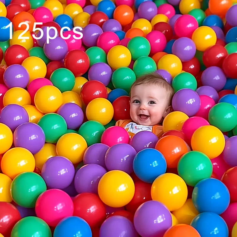 125pcs Rainbow Ocean Ball Playset 7 PE Material Non Toxic