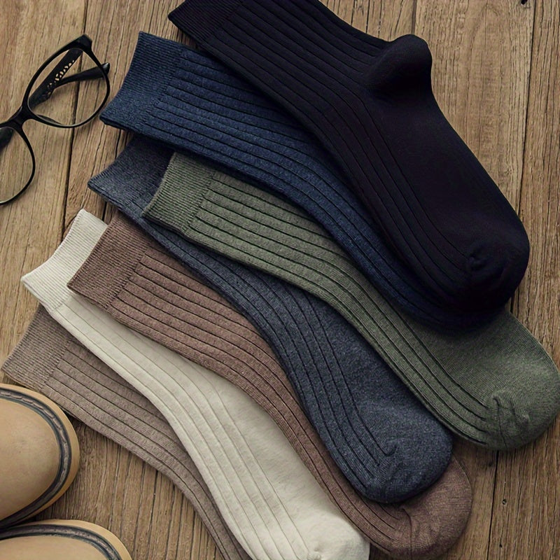 Men's High Stretchy Crew Socks Comfortable Breathable for Autumn and Winter