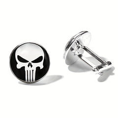 Punisher Skull Men's Cufflinks Round Button