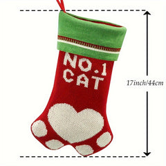 Cat Christmas Stocking Fireplace Hanging Stockings