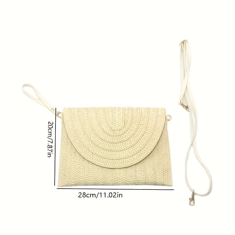 Straw Clutch Bag Boho Style Crossbody Handbag