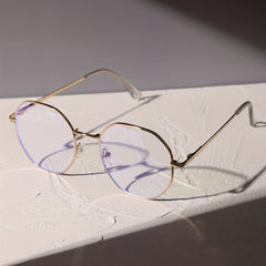 Men's Metal Frame Flat Mirror Glasses