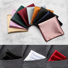 12pcs Men's Pocket Towel Small Handkerchief Solid Handkerchief for Wedding Dress