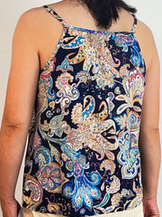 Paisley Print Spaghetti Strap Top for Summer Women