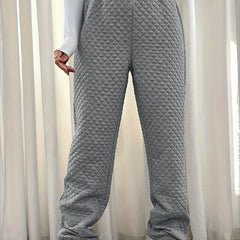  Quilted High Rise Joggers Solid Color