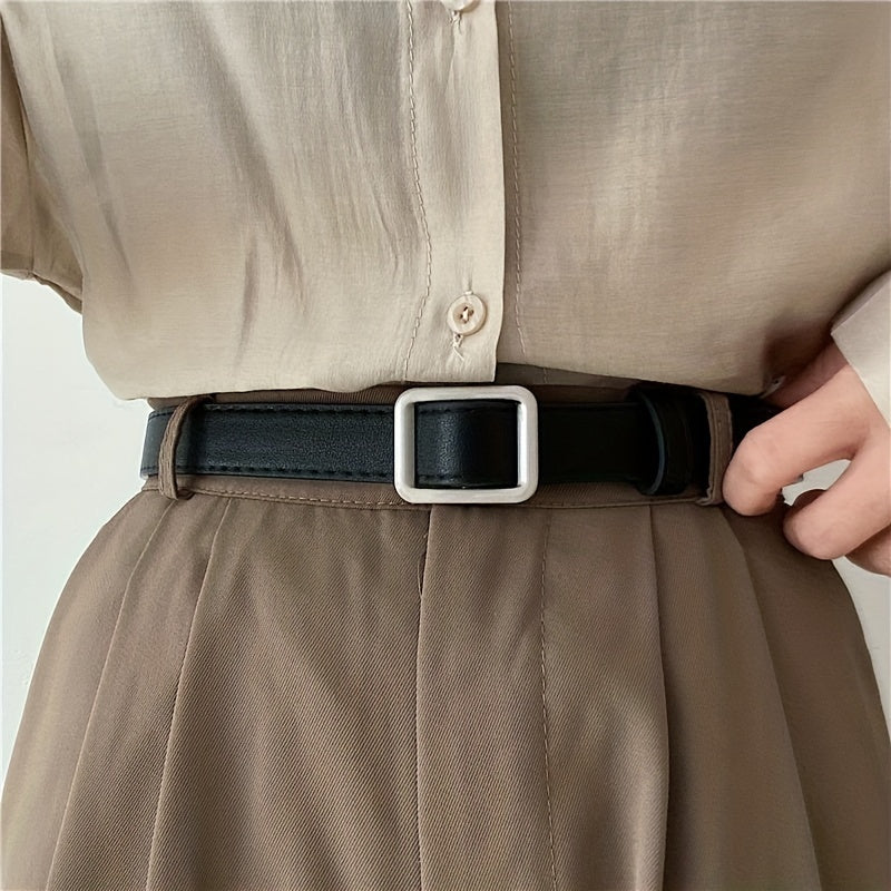 Pin Buckle PU Leather Belt for Men Women