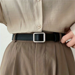 Pin Buckle PU Leather Belt for Men Women