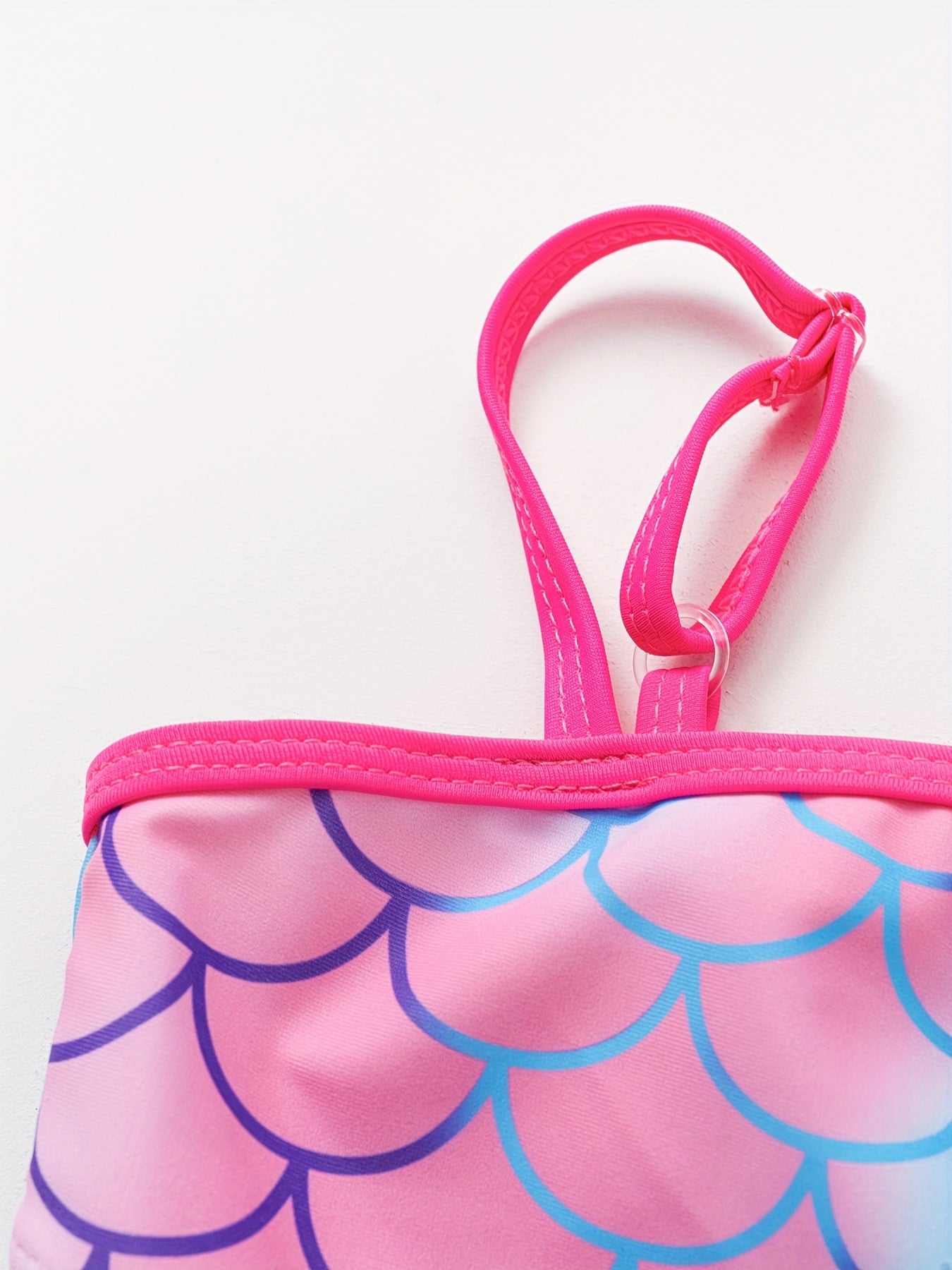 Girls Mermaid Style Fish Scale Tankini Swimsuit