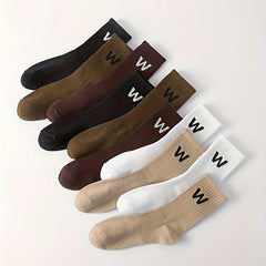 10 Pairs Letter Print Socks Comfy & Breathable Mid Tube Socks