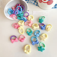 Colorful Star Hair Ties for Girls Elastic Bands Ponytail Holders