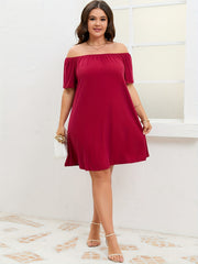  Women's Off Shoulder Short Sleeve Dress