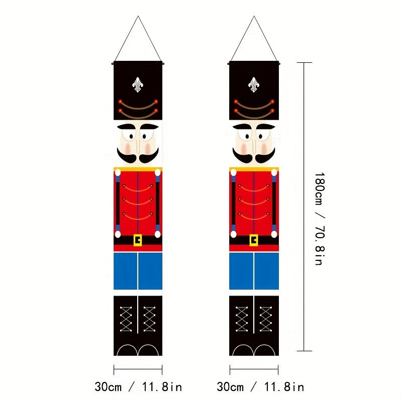 Nutcracker Banner Soldier Model Porch Sign Christmas Decoration