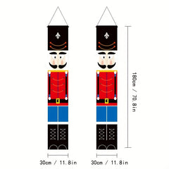 Nutcracker Banner Soldier Model Porch Sign Christmas Decoration
