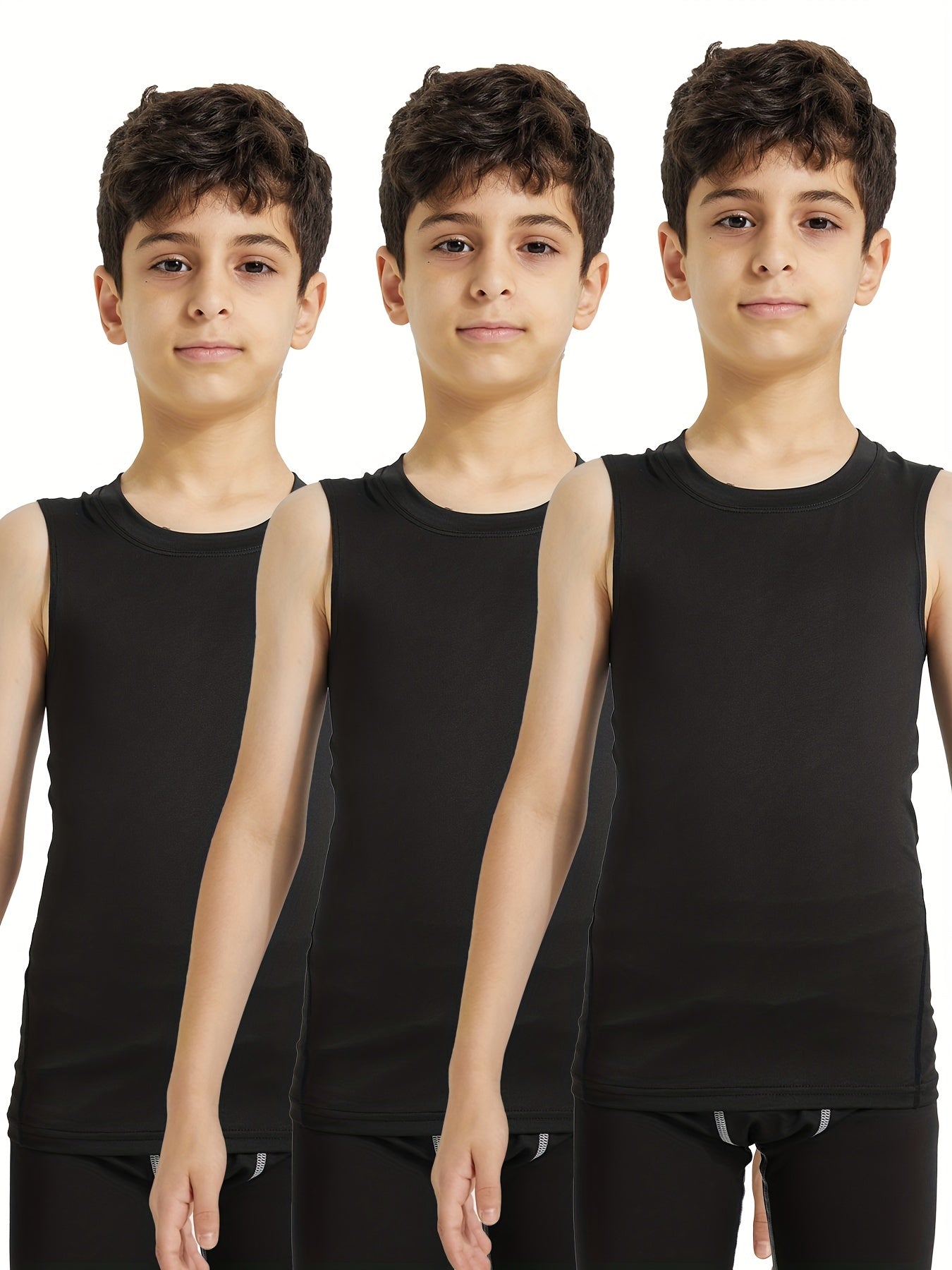 3PCS Kids Sport Vest Boys Quick Dry Fitness Top