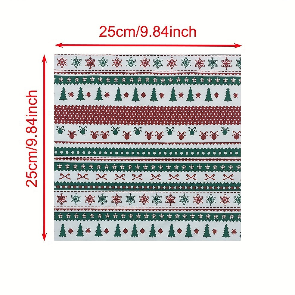 10pcs Christmas Cotton Fabric DIY Patchwork Sewing Materials 25x25cm