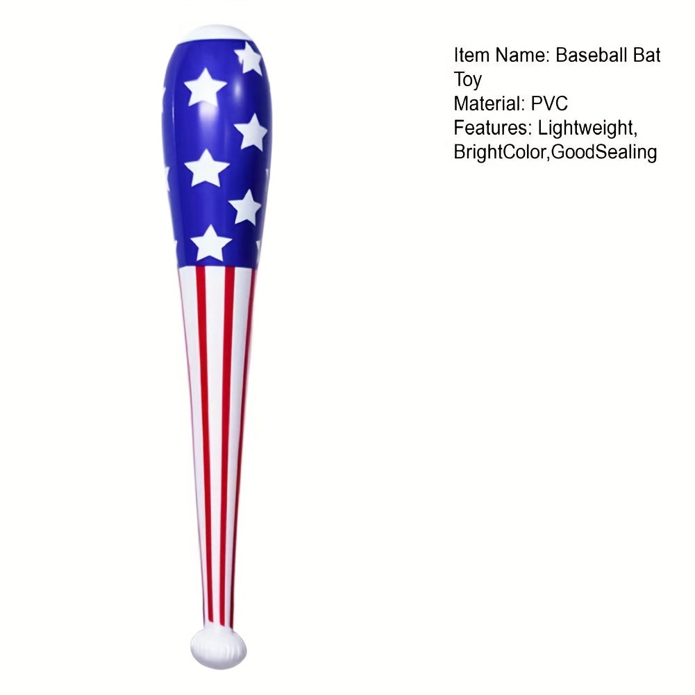 Inflatable Baseball Bat with American Flag, 33-46 Inch, Patriotic Fun