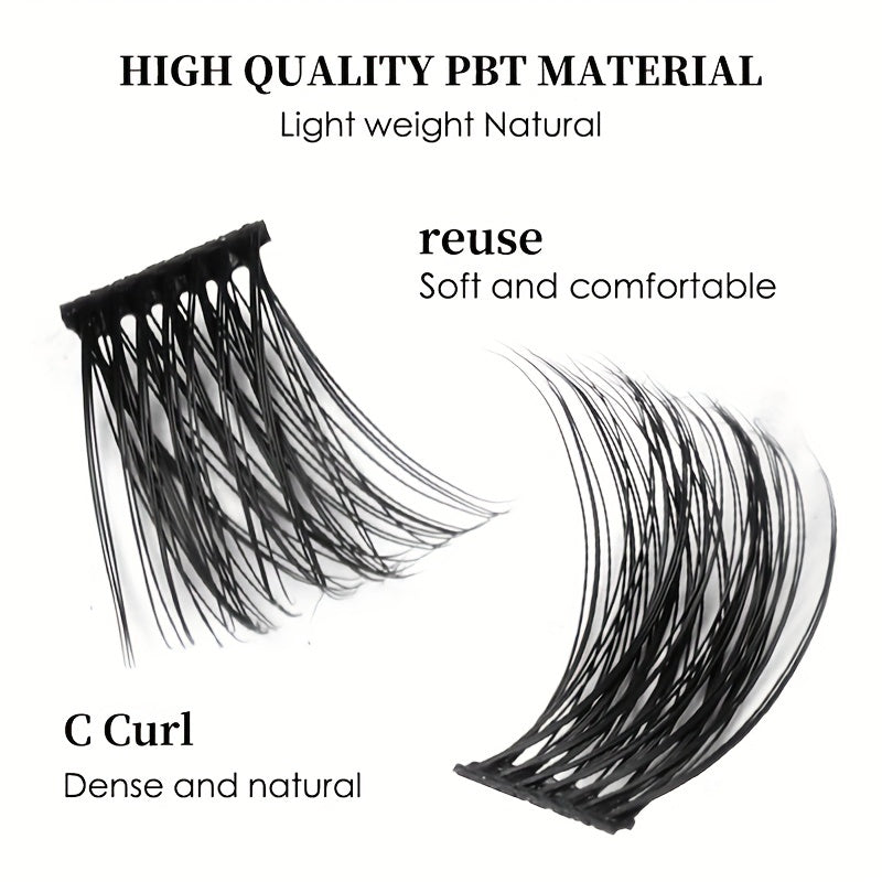 7 Rows C Curl Cluster Eyelashes Wispy Cross Lash Extensions