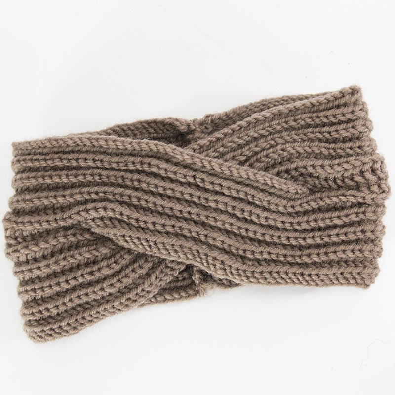 Striped Knitted Headband Solid Hairband Women Winter