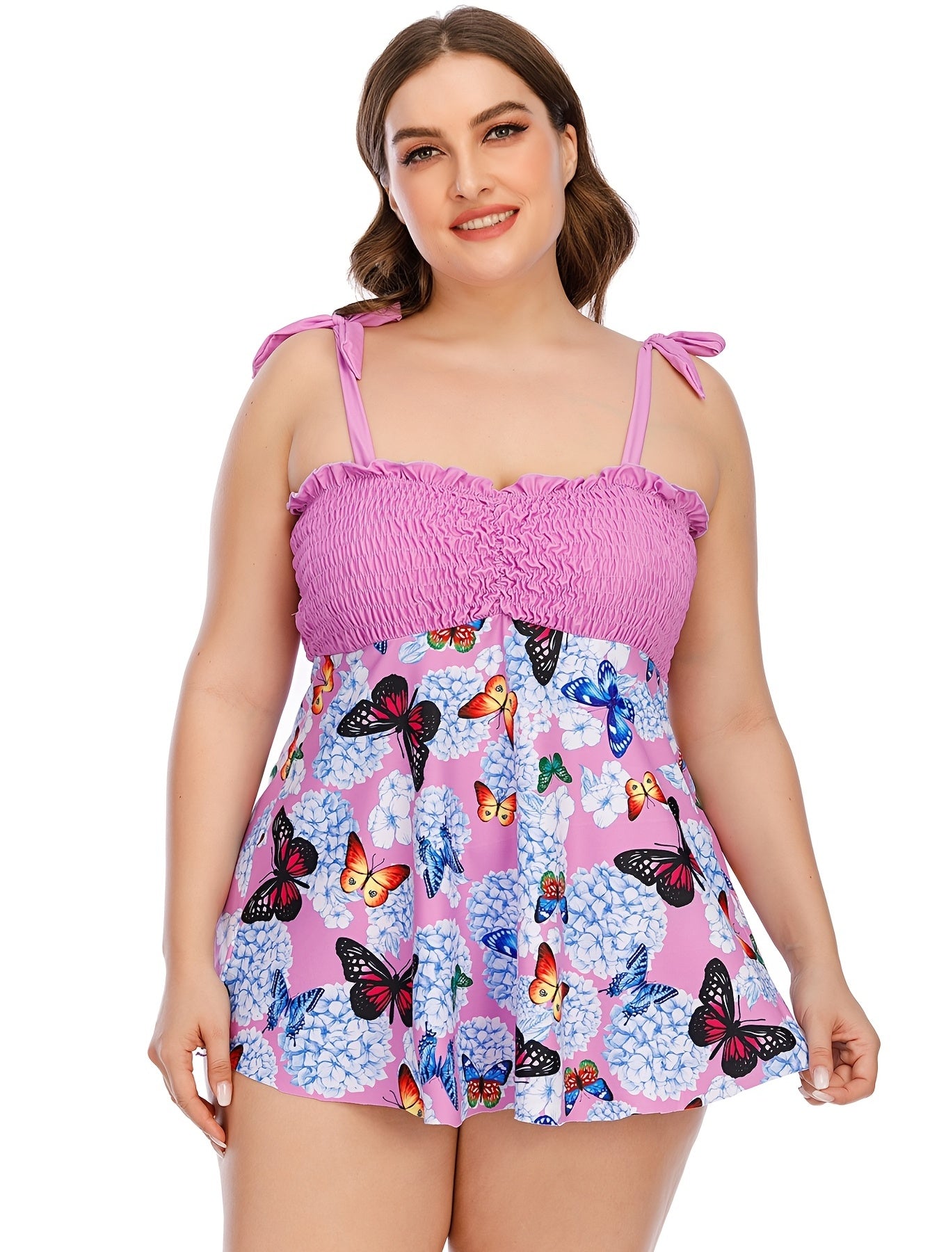  Butterfly Print Swimsuit Set S