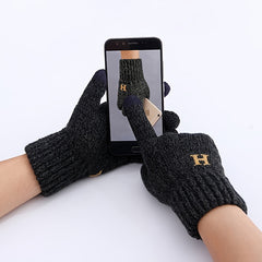 Men's Winter Double Layer Thick Knitted Gloves