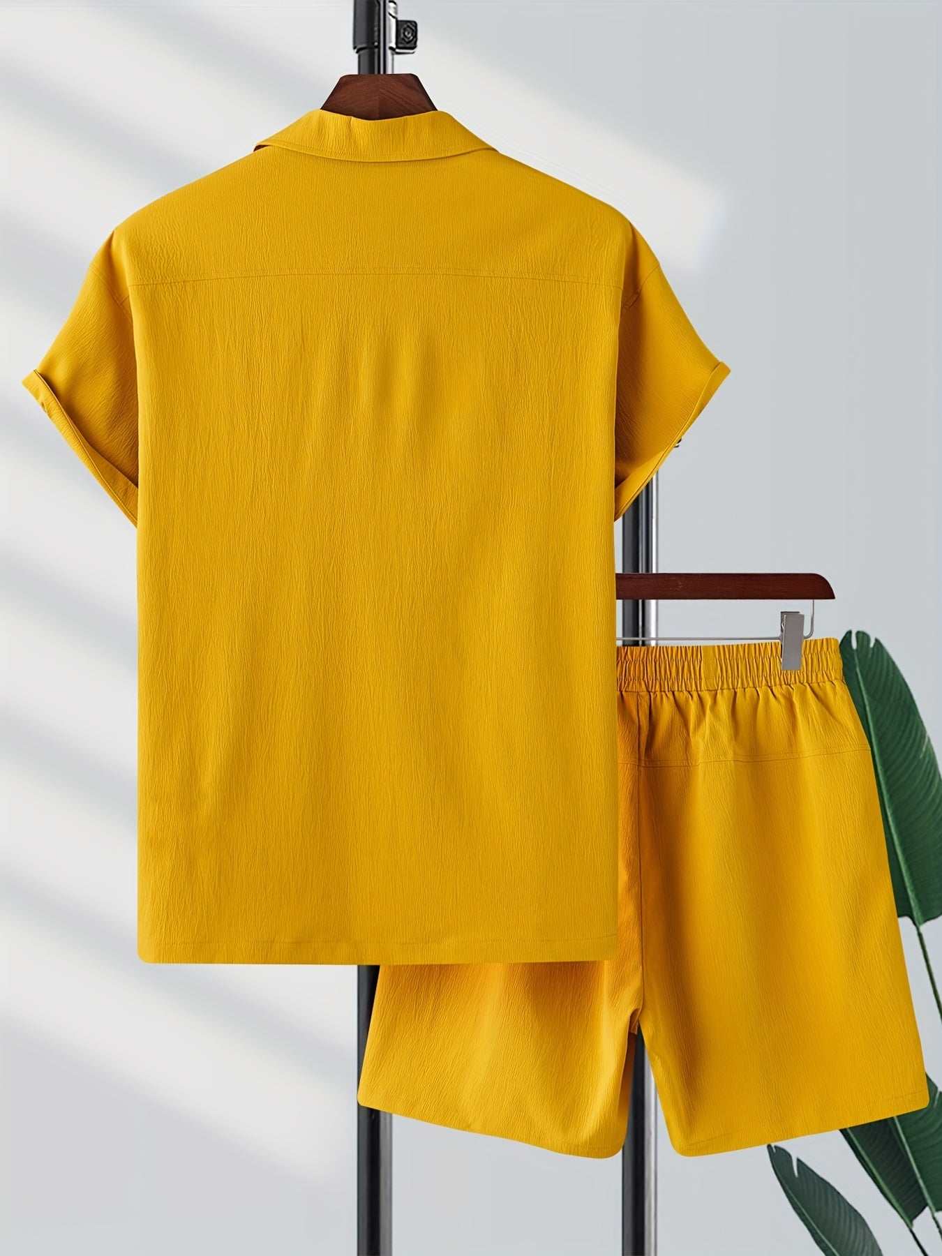 Men's Breathable Button Up Shirt & Shorts Set for Summer