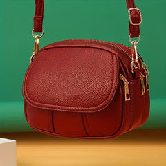Red Leather Texture Women's Waist Bag Crossbody Bag