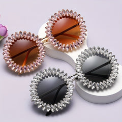 Y2K Rhinestone Sunglasses Funny Party Club Sun Shades Decorative Glasses