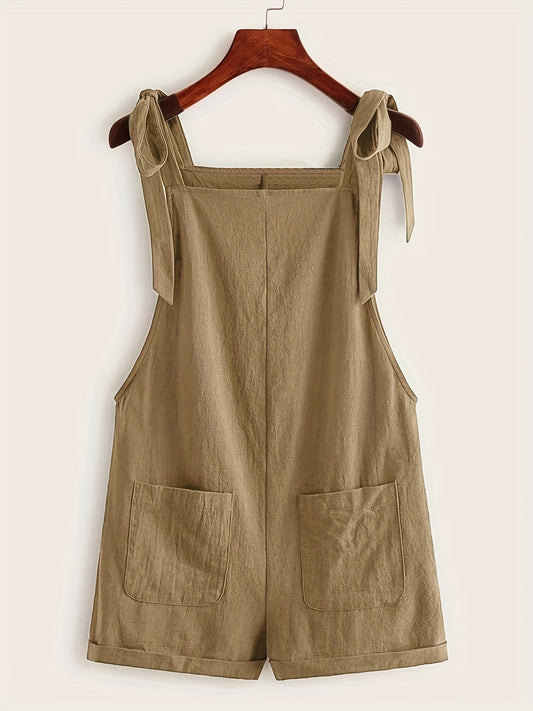 Casual Sleeveless Jumpsuit with Dual Pockets for Women