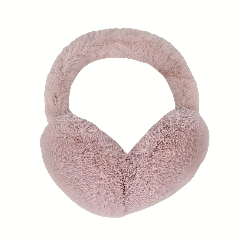 Women's Pink Fleece Earmuffs - Warm Winter Ear Covers