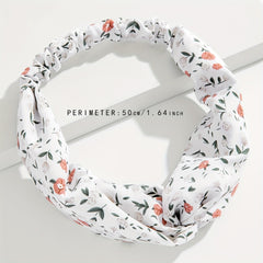 Floral Printed Cross Headband Stretchy Headdress Hair Accessories