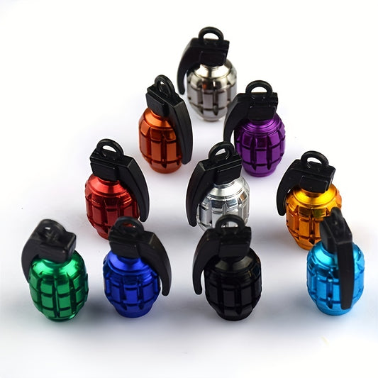 1pc Grenade Shaped Aluminum Alloy Valve Cap